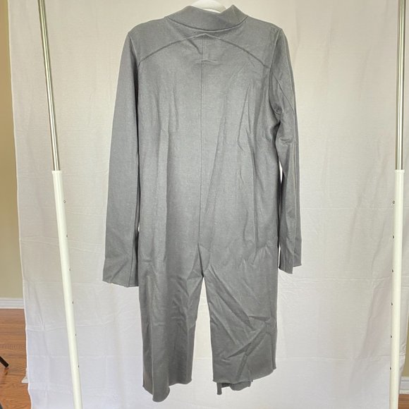 Sarah Pacini Charcoal Grey Long Sweater Jacket Zip Cardigan Size 2 - Picture 8 of 12
